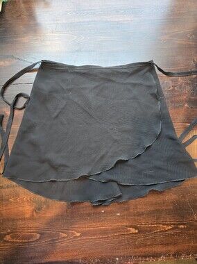 Mirella Black Chiffon Ballet Wrap Skirt - One Size Fits Most - Dance Skirt